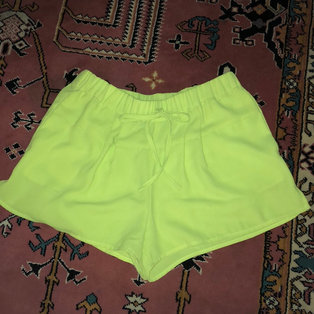 Lime Green Dressy Short, Elastic Waist